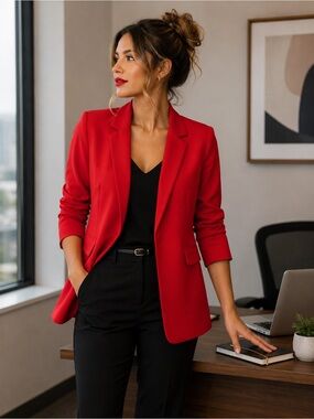 Banana Republic Red Tailored Blazer